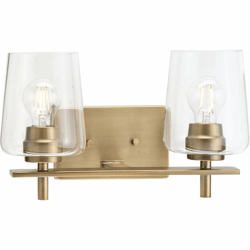 Progress Calais 2-LT Bath Vanity Light - Vintage Brass - P300361-163