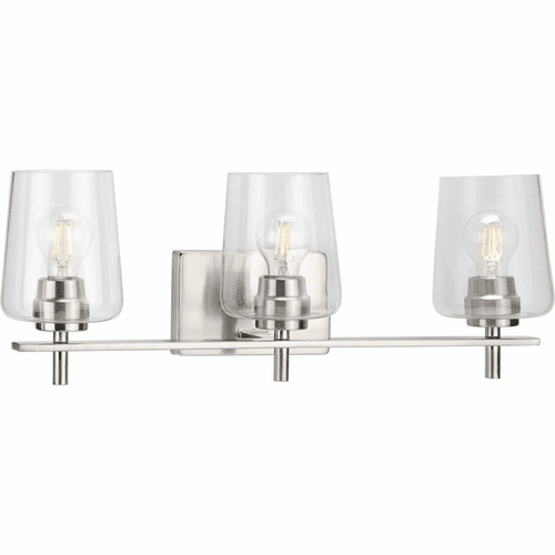 Progress Calais 3-LT Bath Vanity Light - Brushed Nickel - P300362-009