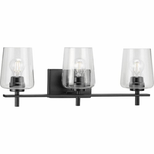 Progress Calais 3-LT Bath Vanity Light - Matte Black - P300362-31M