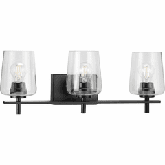 Progress Calais 3-LT Bath Vanity Light - Matte Black - P300362-31M