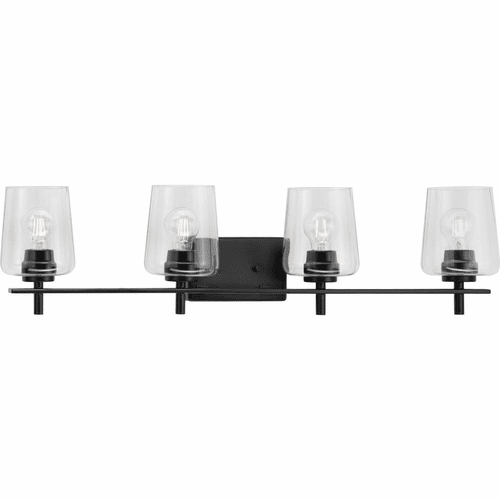 Progress Calais 4-LT Bath Vanity Light - Matte Black - P300363-31M
