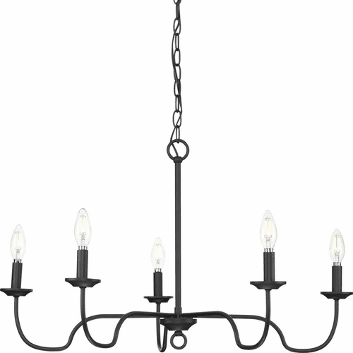 Progress Canebrake 5-LT Chandelier - Matte Black - P400291-31M