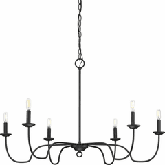 Progress Canebrake 6-LT Chandelier - Matte Black - P400292-31M