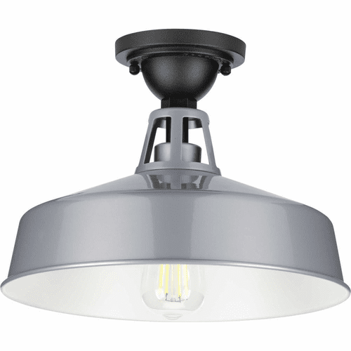 Progress Cedar Springs 1-Light 100W Semi-Flush Mount - Metallic Gray - P550070-082