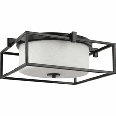 Progress Chadwick 2-Light 60W Flush Mount - Black - P350171-031