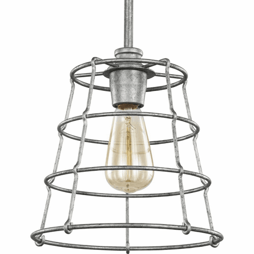 Progress Chambers 1-Light 100W Mini-Pendant - Galvanized - P500281-141