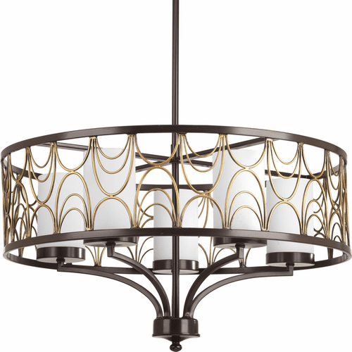 Progress Cirrine Collection 5-LT Chandelier - Antique Bronze - P4700-20