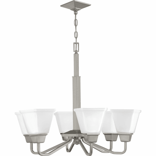 Progress Clifton Heights Collection 6-LT Chandelier - Brushed Nickel - P400119-009