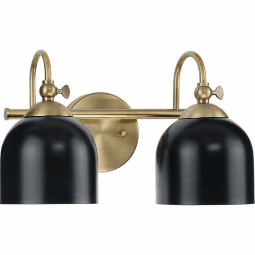 Progress Dalton 2-LT Bath Vanity Light - Vintage Brass - P300382-163