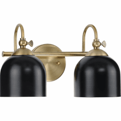 Progress Dalton 2-LT Bath Vanity Light - Vintage Brass - P300382-163