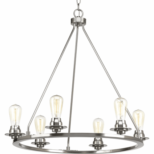 Progress Debut Collection 6-LT Chandelier - Brushed Nickel - P400015-009