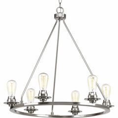 Progress Debut Collection 6-LT Chandelier - Brushed Nickel - P400015-009