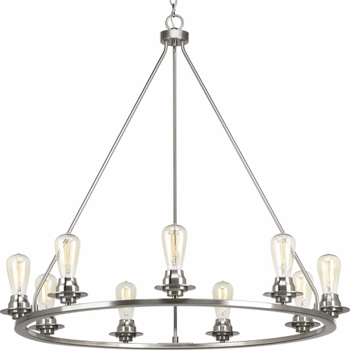 Progress Debut Collection 9-LT Chandelier - Brushed Nickel - P400016-009