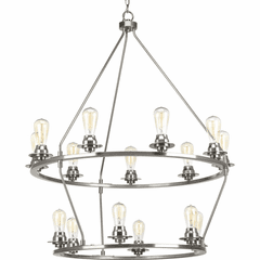 Progress Debut Collection Fifteen-Light Chandelier - Brushed Nickel - P400017-009 Progress Debut Collection Fifteen-Light Chandelier - Brushed Nickel - P400017-009