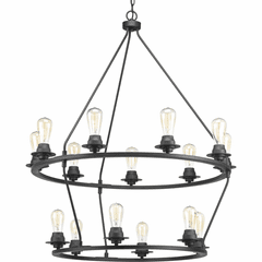Progress Debut Collection Fifteen-Light Chandelier - Graphite - P400017-143