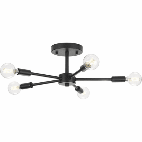 Progress Delayne 5-LT Semi-Flush Mount - Matte Black - P350219-31M