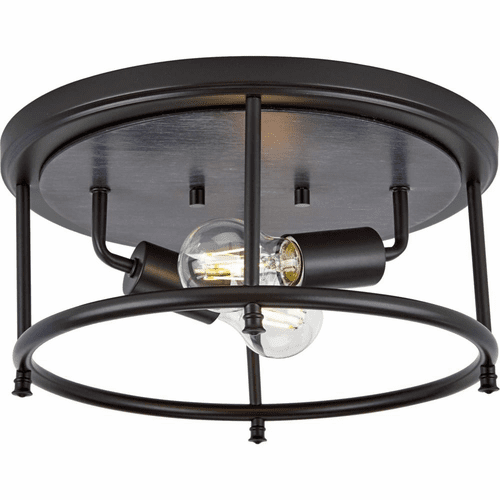 Progress Durrell 2-Light 60W Flush Mount - Black - P350151-031