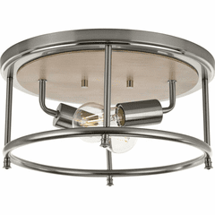 Progress Durrell 2-Light 60W Flush Mount - Brushed Nickel - P350151-009