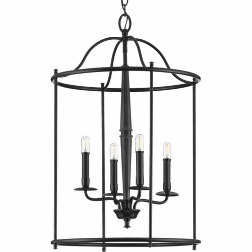 Progress Durrell 4-Light 60W Foyer Light - Black - P500210-031