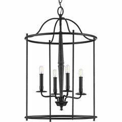 Progress Durrell 4-Light 60W Foyer Light - Black - P500210-031