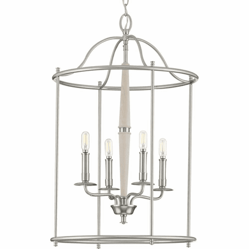 Progress Durrell 4-Light 60W Foyer Light - Brushed Nickel - P500210-009