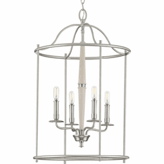 Progress Durrell 4-Light 60W Foyer Light - Brushed Nickel - P500210-009