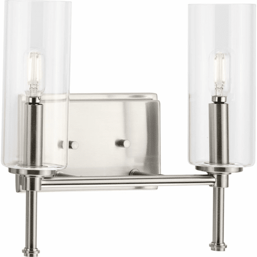 Progress Elara 2-LT Bath Vanity Light - Brushed Nickel - P300357-009