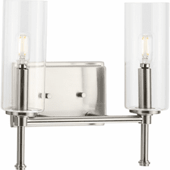 Progress Elara 2-LT Bath Vanity Light - Brushed Nickel - P300357-009