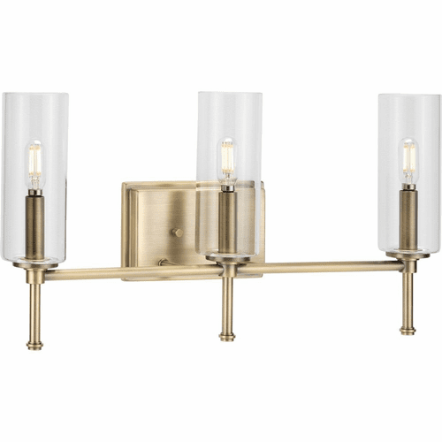 Progress Elara 3-LT Bath Vanity Light - Vintage Brass - P300358-163