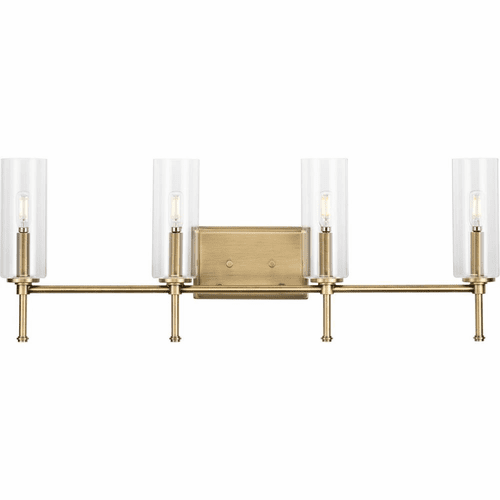 Progress Elara 4-LT Bath Vanity Light - Vintage Brass - P300359-163