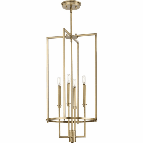 Progress Elara 4-LT Entry & Foyer Light - Vintage Brass - P500363-163