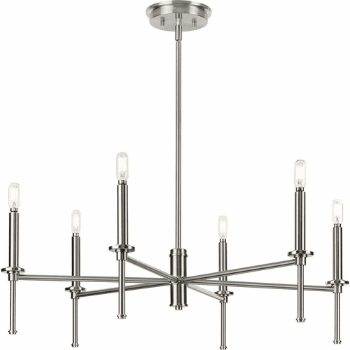 Progress Elara 6-LT Chandelier - Brushed Nickel - P400294-009