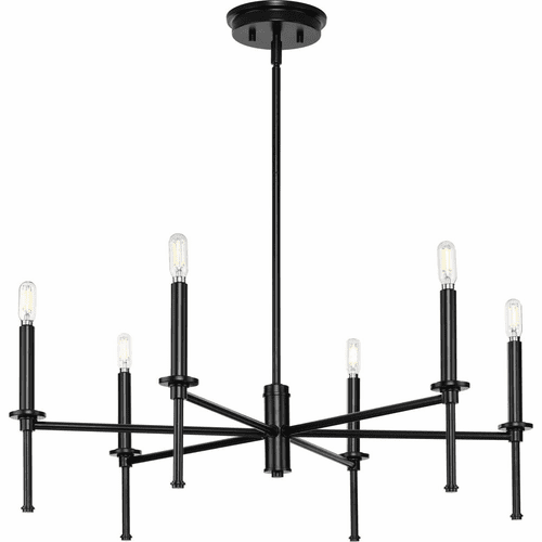 Progress Elara 6-LT Chandelier - Matte Black - P400294-31M