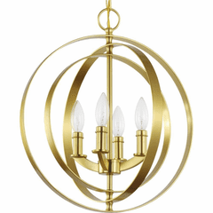 Progress Equinox 4-Light 60W Foyer Light - Satin Brass - P3827-12