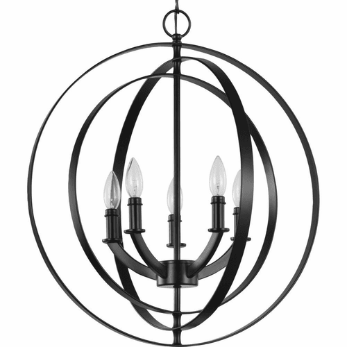 Progress Equinox 5-Light 60W Pendant - Black - P3841-31