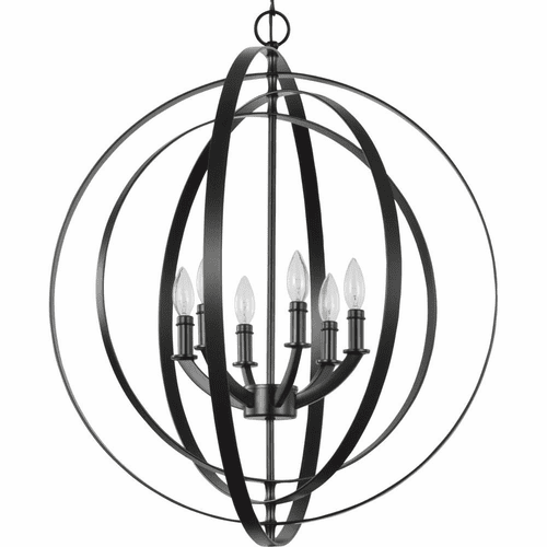 Progress Equinox 6-Light 60W Foyer Light - Black - P3889-31