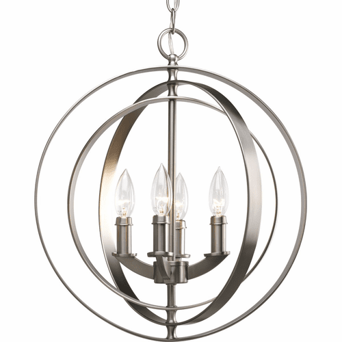Progress Equinox Collection 4-LT Foyer Pendant - Burnished Silver - P3827-126
