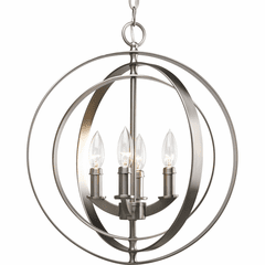 Progress Equinox Collection 4-LT Foyer Pendant - Burnished Silver - P3827-126 Progress Equinox Collection 4-LT Foyer Pendant - Burnished Silver - P3827-126