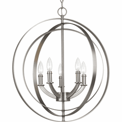 Progress Equinox Collection 5-LT Chandelier - Burnished Silver - P3841-126