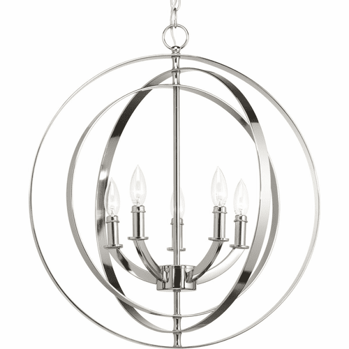 Progress Equinox Collection 5-LT Pendant - Polished Nickel - P3841-104