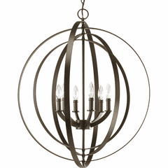 Progress Equinox Collection 6-LT Foyer Pendant - Antique Bronze - P3889-20