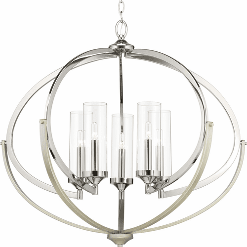 Progress Evoke Collection 5-LT Chandelier - Polished Nickel - P400117-104
