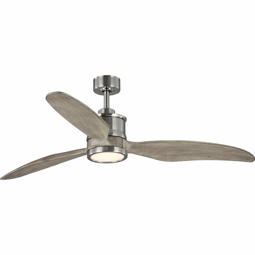 Progress Farris 3-Blade Carved Wood 60" Ceiling Fan - Nickel - P250002-009-30