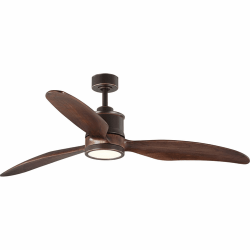 Progress Farris Three-Blade Carved Wood 60" Ceiling Fan - Bronze - P250002-108-30