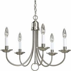 Progress Five Light 5-LT Chandelier in Brushed Nickel - P4008-09