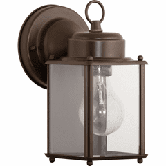 Progress Flat Glass Lantern 1-LT Outdoor Wall Lantern - Antique Bronze - P5607-20