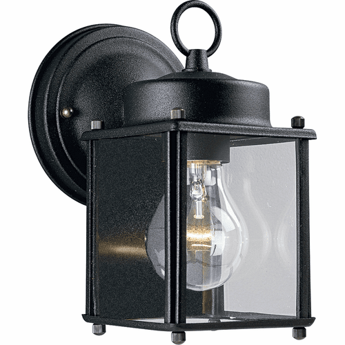 Progress Flat Glass Lantern 1-LT Outdoor Wall Lantern - Black - P5607-31