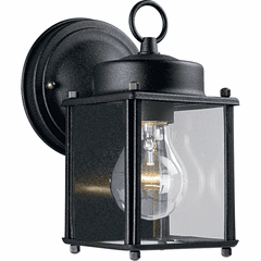 Progress Flat Glass Lantern 1-LT Outdoor Wall Lantern - Black - P5607-31