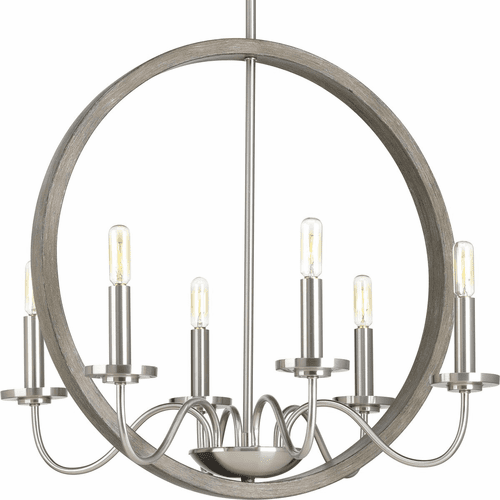 Progress Fontayne Collection 6-LT Chandelier - Brushed Nickel - P400081-009