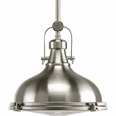 Progress Fresnel Lens 12" 1-LT LED Pendant - Brushed Nickel - P5188-0930K9 Progress Fresnel Lens 12" 1-LT LED Pendant - Brushed Nickel - P5188-0930K9
